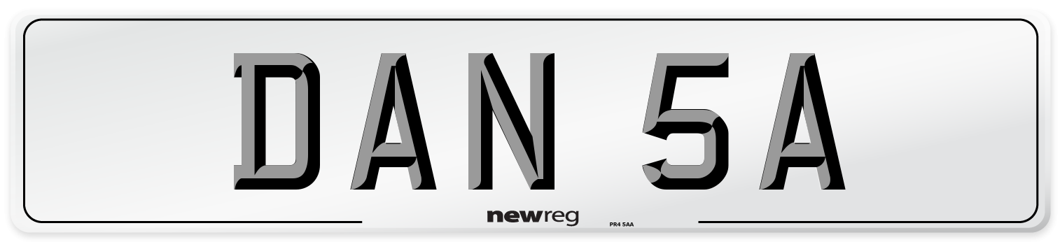 DAN 5A Number Plate from New Reg